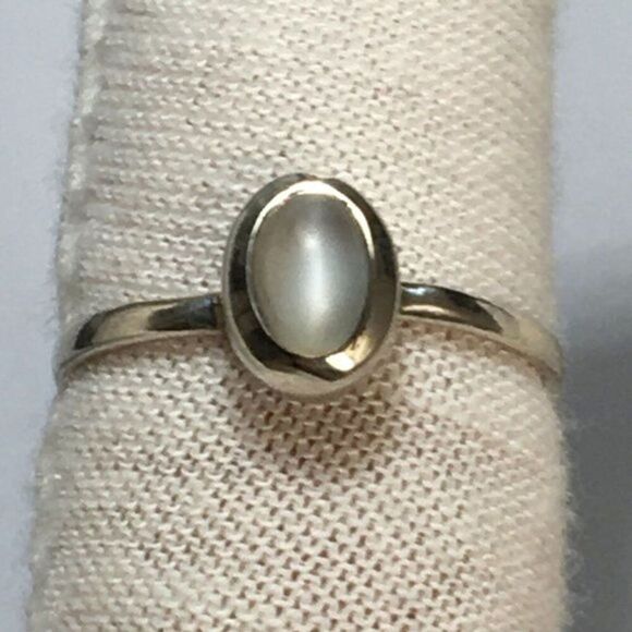 Sterling Silver Ring Size 7.5 Cat's Eye Moonstone Feldspar Cabochon Stone - Picture 13 of 13